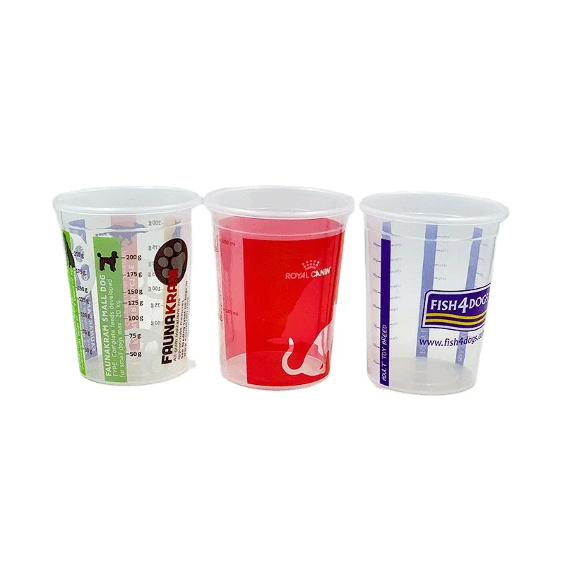 Customized logo printing 300ml/500ml pet food measuring cup dog food scale cup cat food measuring tool