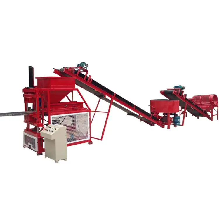 Red Cement Clay Soil Block Bricks Making Machine Machinery Production Line in India Namibia
