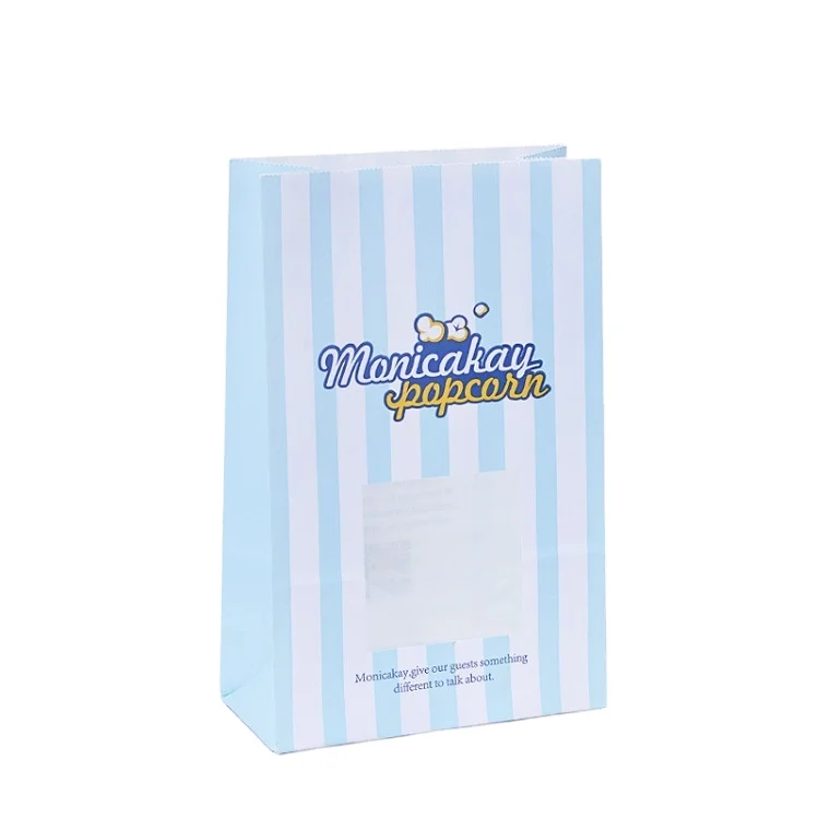 Factory custom popcorn wire strip window fruit growing paper bag