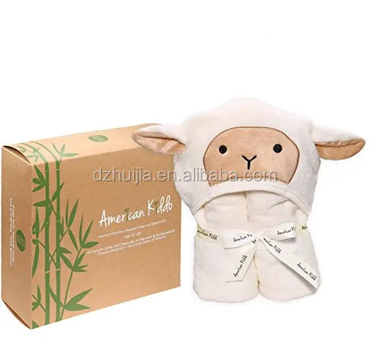 Cheap Organic Bamboo Baby Hooded Towel Kids Washcloth Bathrobe Hooded Bath Towel