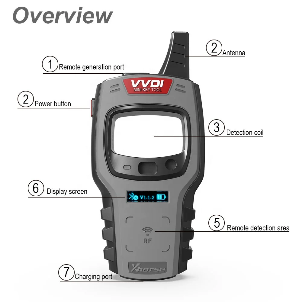 Original Support IOS Android With Free 96bit 48-Clone Function Global Version Xhorse VVDI Mini Key Tool Remote Key Programmer