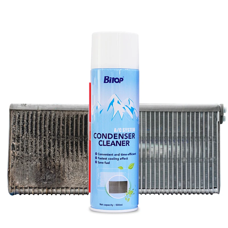bitop car ac air condenser coil cleaner hvac ac cooling coil cleaner foam spray for air conditioner 500ml