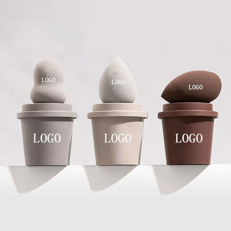 Beauty Cosmetic Blender Customize Make Up Sponge Private Label Latex Free Coffee Cup Makeup