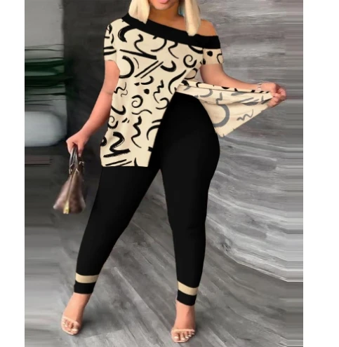 Fashionable Women s Top and Pants Set Hot Selling in Europe and America