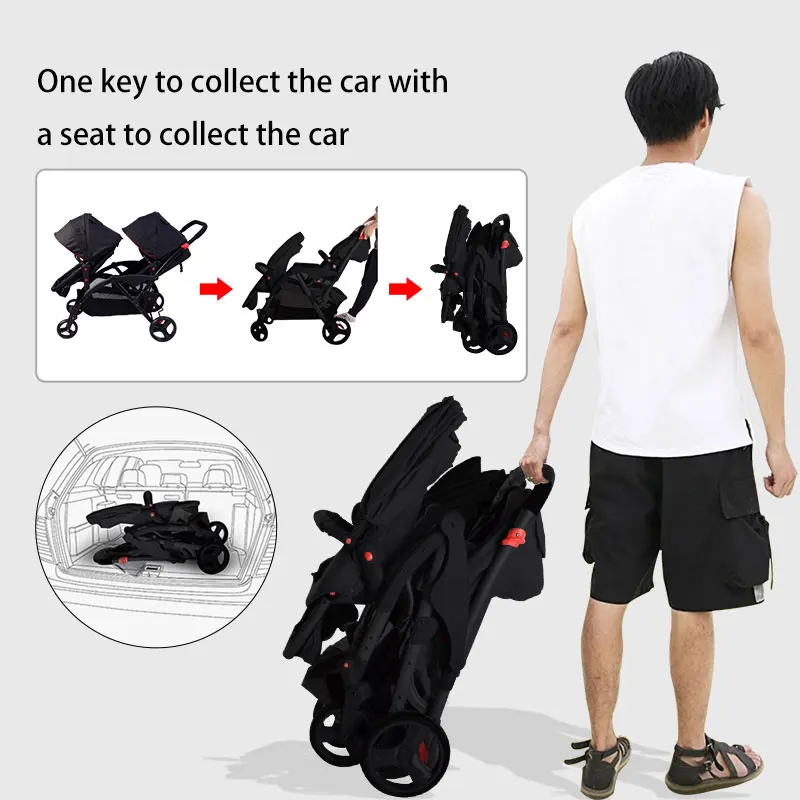 Free Design Luxury Trolley Baby Stroller, Cobabies Twins Baby Stroller for 0-3 Years/