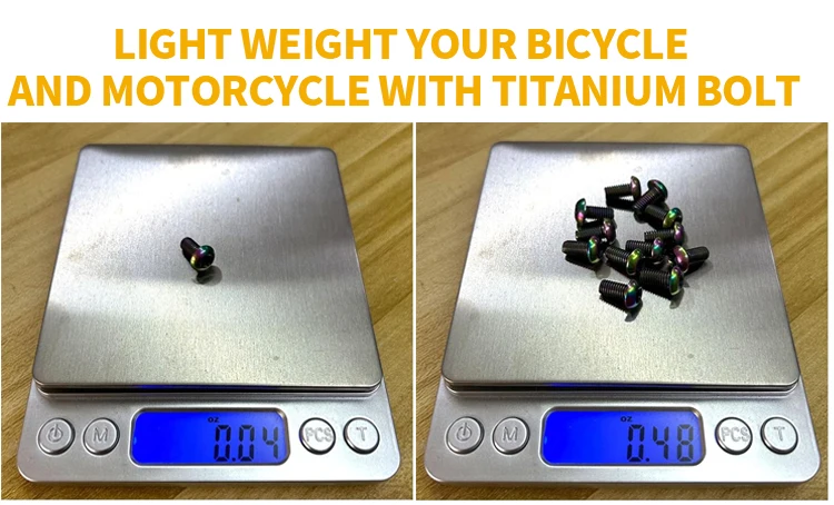 M4 M6 M8 M10 Gr5 Titanium Motorcycles Bolts Fasteners Flange Titanium Screws For Bicycle