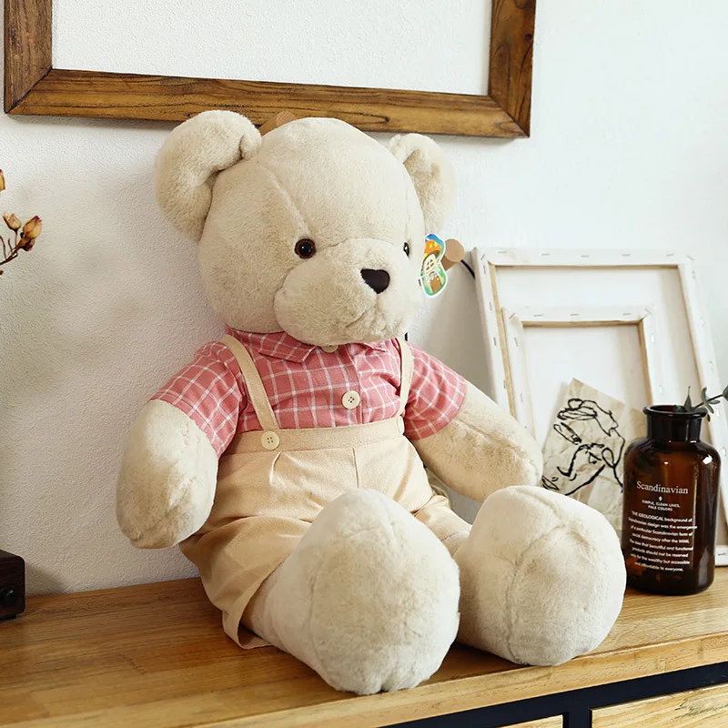 wedding bear stuffed plush animal teddy bear big filling cotton plush doll with dress customized