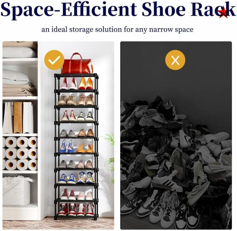 Shoe Rack Sneaker Storage Organizer Cabinet Tower With Non-woven Fabric Cover
