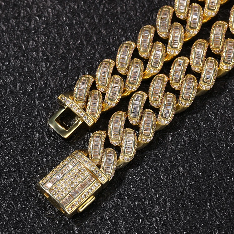 New Design 13mm CZ Stone Micro Pave Iced Out Cuban Link Chain