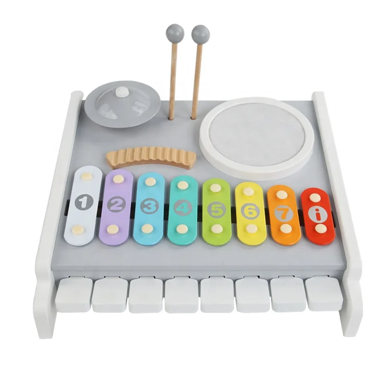 2024 New Arrival Wooden Multi-functional Musical Instrument Toy Wooden Piano Music Stand Early Educational Toys for Kids Toddler