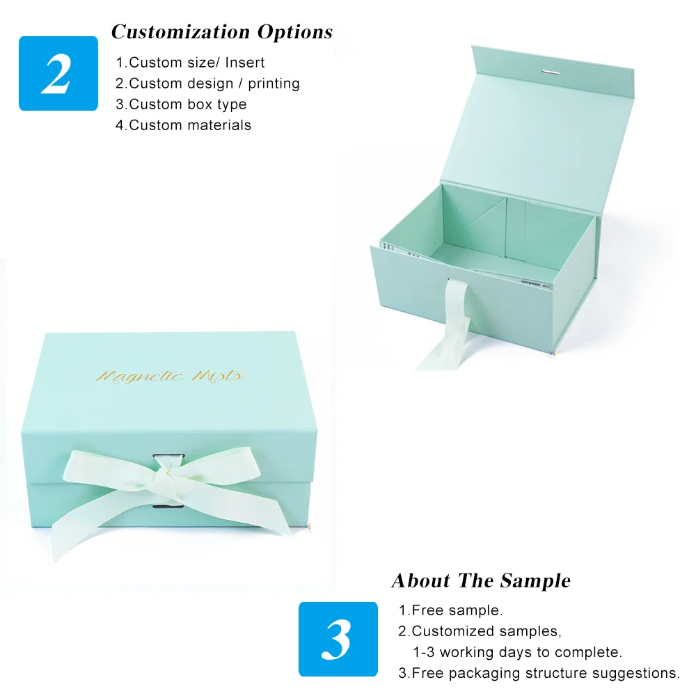 folding magnetic gift box packaging silver durable cardboard reusable luxury Reinforced 6 x 6 Christmas holidays Gift Box