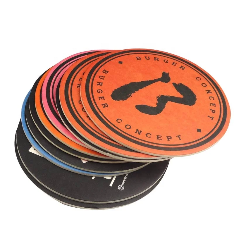 Рекламные подарки, изготовленные на заказ, абсорбирующие подставки для бумаги, подставки для напитков из целлюлозы, сделано в Китае