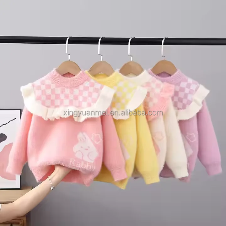 Solid Unisex Chunky Kids Children Knitwear Sweater Knitting Newborn Baby Sweater For Boys And Girls