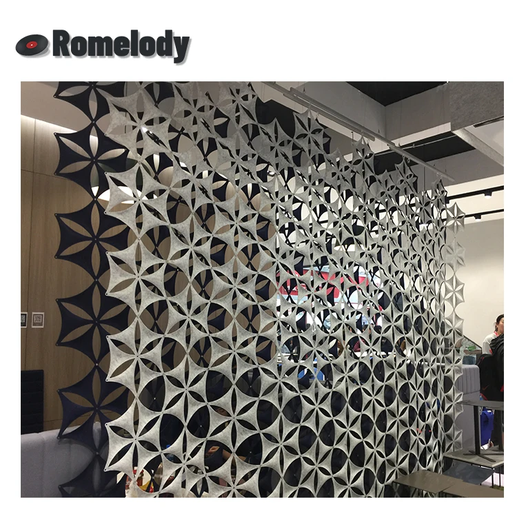 Hot Selling Snowflake Flakes Acoustic Partition Office Partition 100% PET Screen Polyester Fiber Felt Hanging Partition Screen