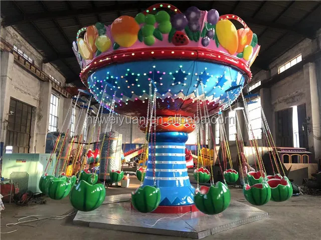 16 Seats Flying Chair Watermelon Swing Alloy Mini Carnival Fair Rides Kids Kindergarten Shopping Mall  Amusement Park