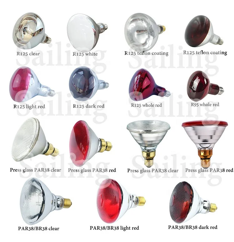 Energy Saving 230V E27 heating lamp 60W/75W/100W 150W Infrared Bulb Halogen Light for poultry farming therapy with CE RoHS ETL