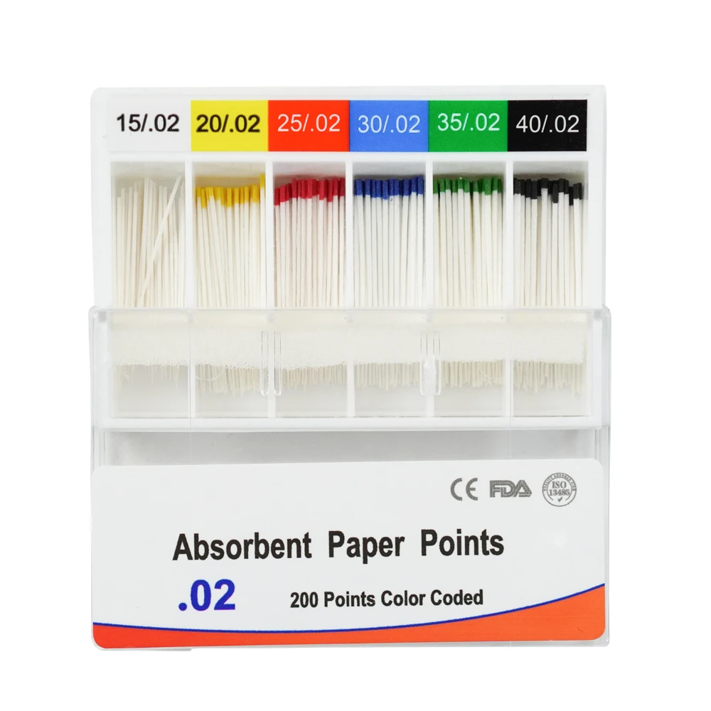 ISO Color Coded Dental Paper Point Disposable 02 04 06 f1 Taper Paper Point Dental Absorbent Paper Point