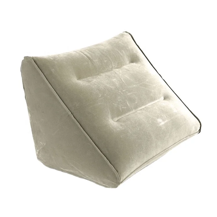 Portable window sleep flocked inflatable wedge pillow
