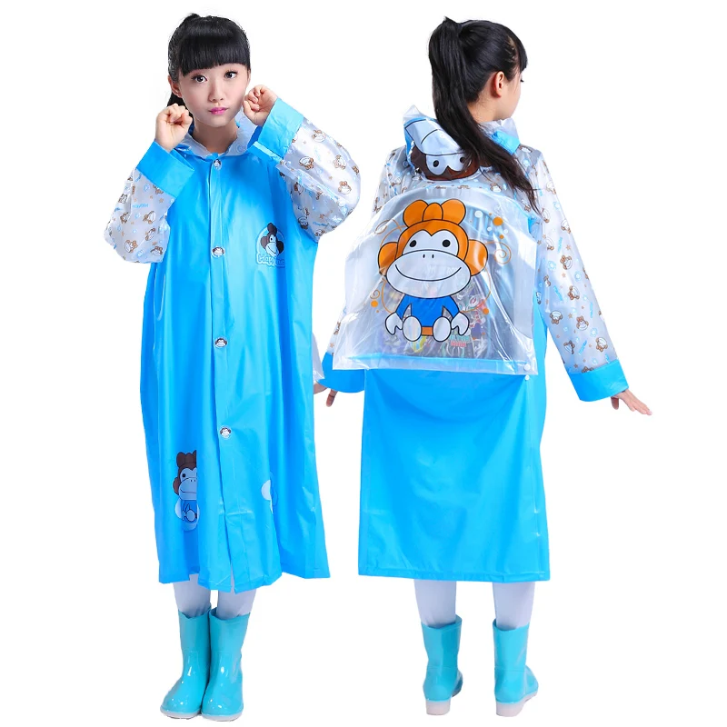 Rain Coats for Kids Emergency Reusable Outwear Kids RainCoat Rain Ponchos With Hood and Bag Seat