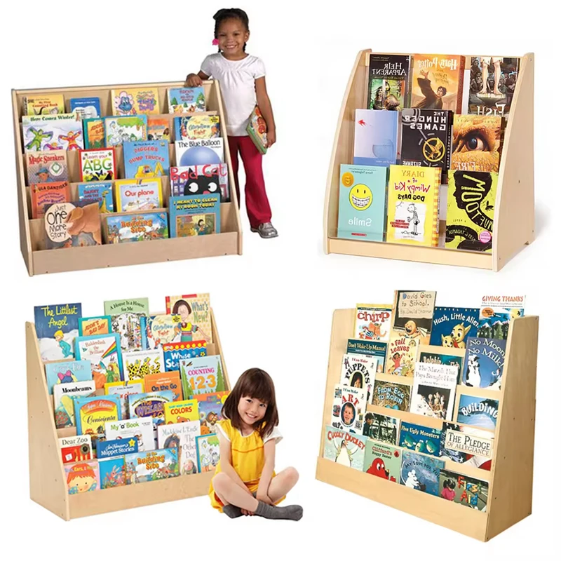 Winning Rotating Bookshelf Bookcase Wooden Bookshelf  Furniture Kids Bookcase White Cabinet Home Furniture Girl Wood Bookcase