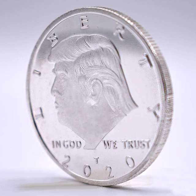  Новый дизайн Посеребренная памятная Золотая монета Трампа 2020 для президентских