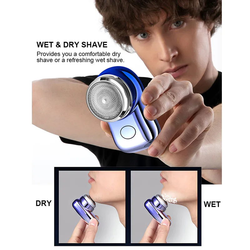 Wholesale Portable Mini Electric Shaver USB Rechargeable Waterproof Painless Beard Hair Razor Shaving Trimmer For Men Women