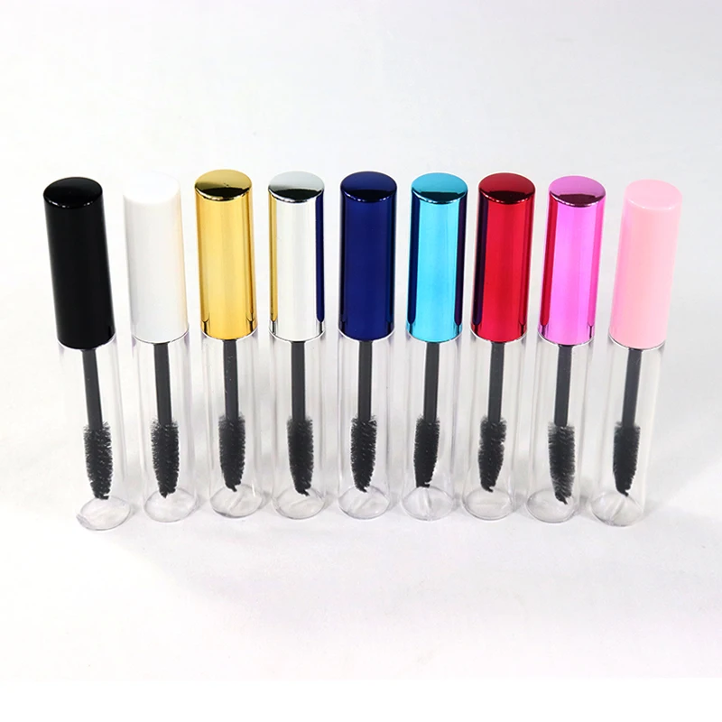 Customized Clear Empty Pink 10ml Dual End Mascara Tube With Eyelash Wand for Castor Oil, DIY Mascara Bottle Container