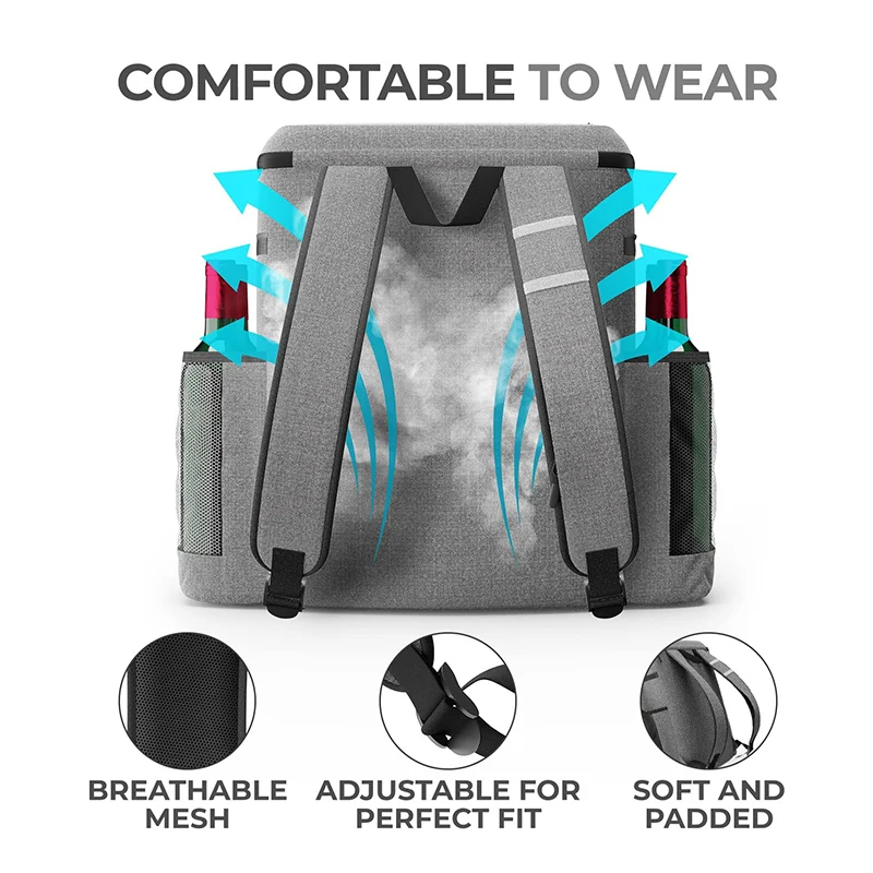 2024 New Portable Waterproof Lightweight Cooler Backpack Insulated Leak Proof Soft Cooler Bag for Picnic Camping & Lunch