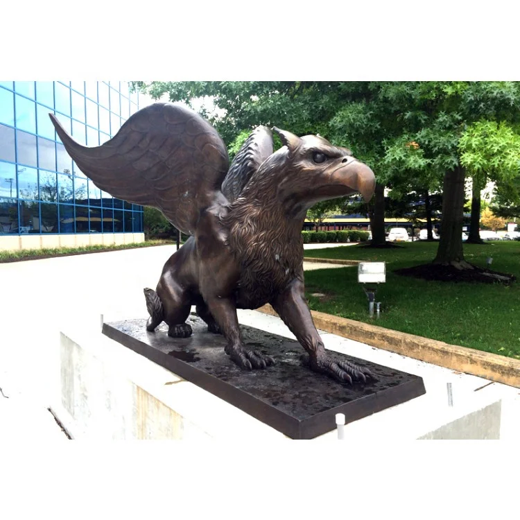 Garden Brass Animal Large Sculpture Bronze Griffin Statue