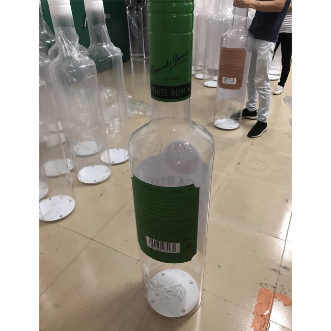 Vacuum Forming Bottle Shape Stand Up Plastic Totem Display Rack For Promotion