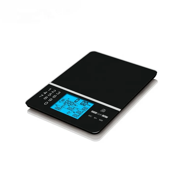 Digital 5kg Tempered Glass Kitchen Scale Nutrition Food scale with nutritional calculator