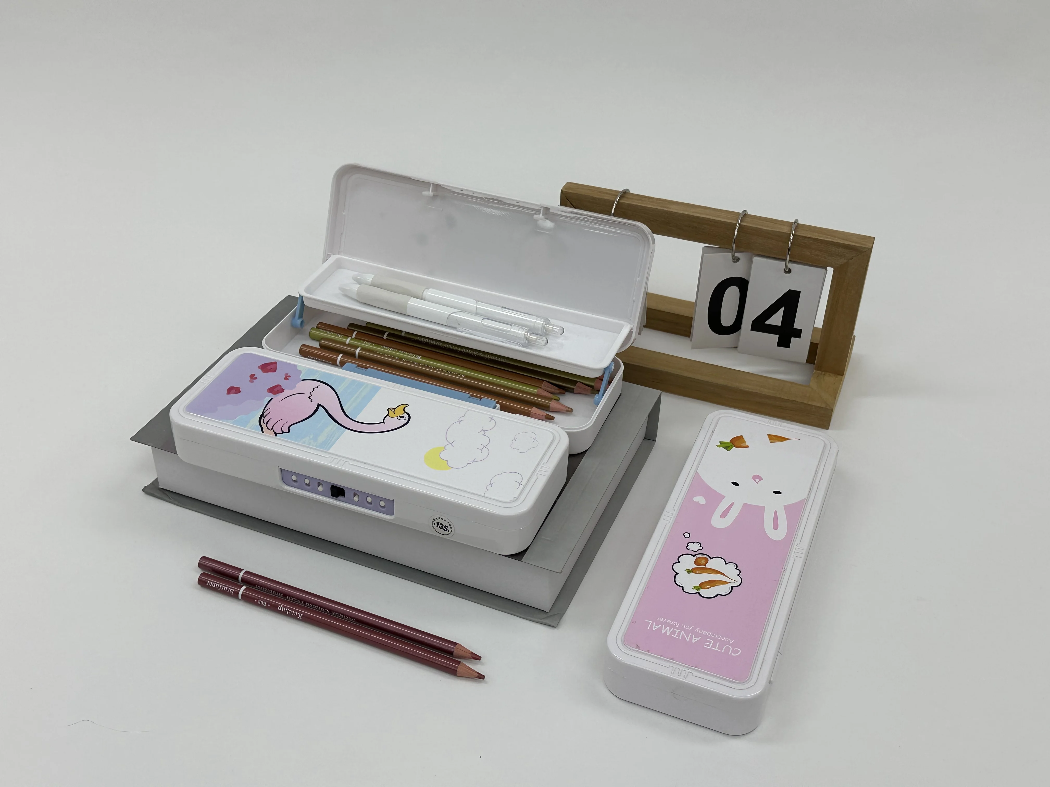 Plastic Cute Animal Multifunctional School Kids Pencil Case For Girls Kids