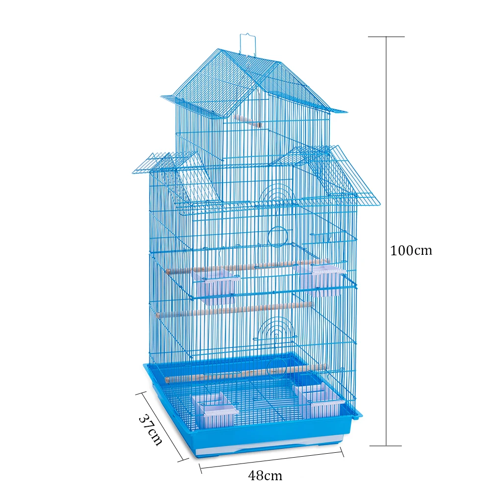 Manufacturer wholesale customized round large birdcage cage wire mesh foldable canary cage for outdoor feeding and breeding