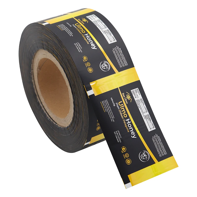 Wholesale Custom Printed Laminated Plastic Roll Film Aluminum Foil Food Grade  Honey Packaging Roll Film