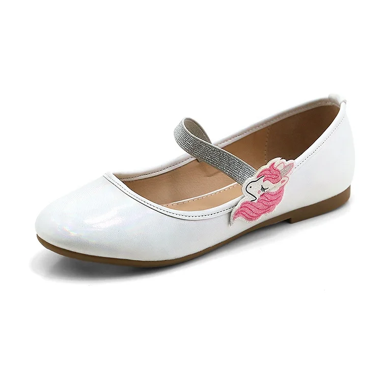 New Arrival fashion children flat pumps shoe comfortable kids Mary Janes unicorn decoration girls Ballet Flat