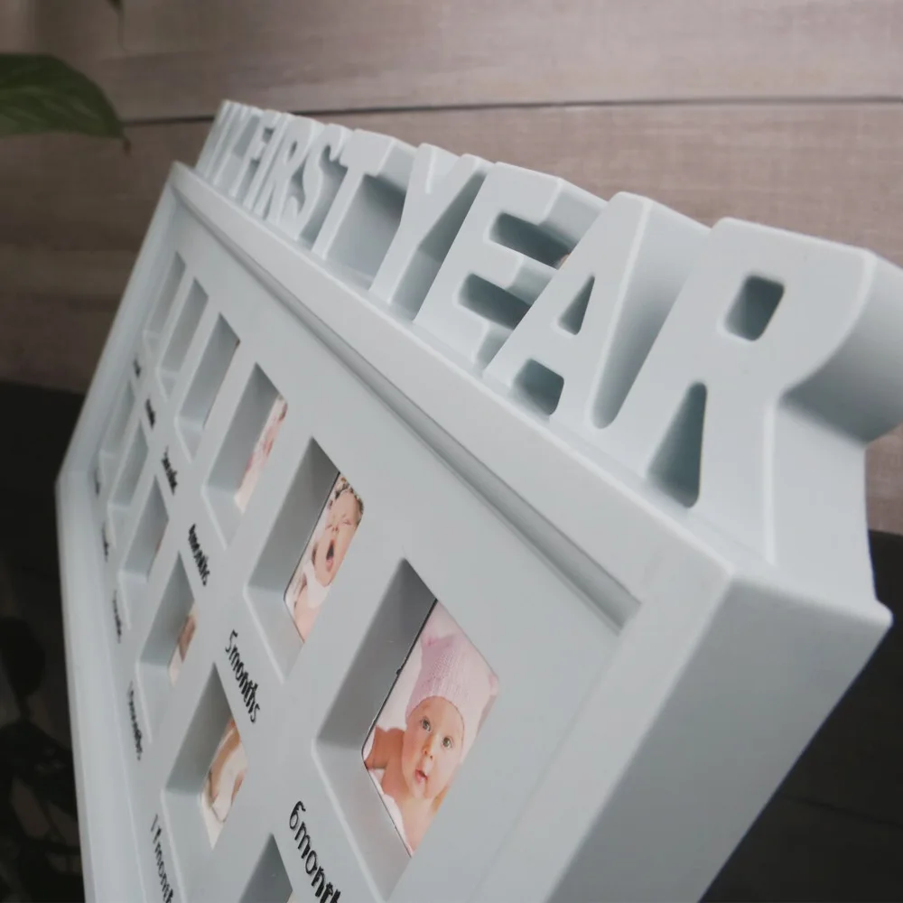 One year old baby photo album 0-12 months growth record plastic photo frame