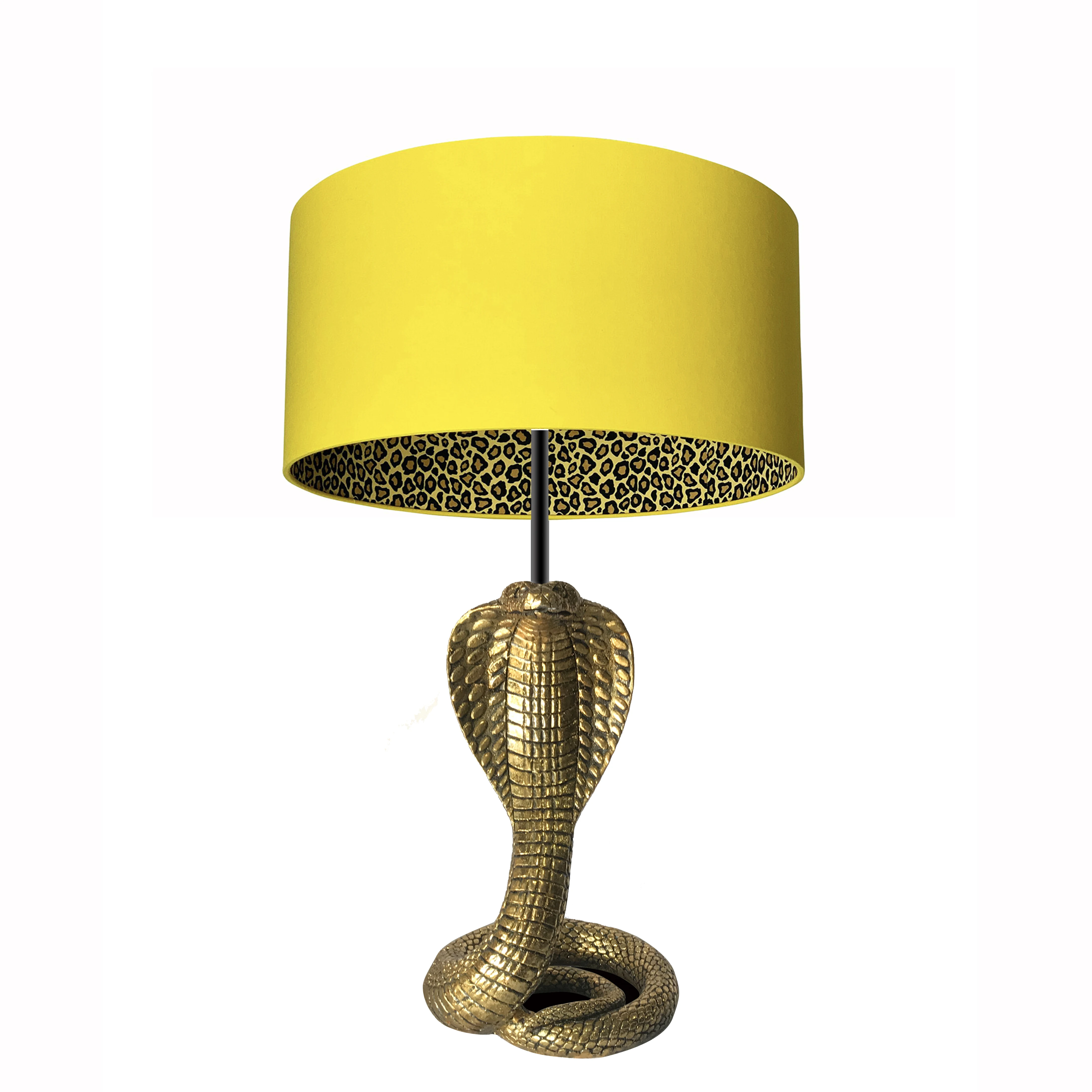 Unique And Stunning Gold Animal Resin Snake Table Lamp  Black Shade Vintage Hot Sale Home Decor Desk Lamp Creative