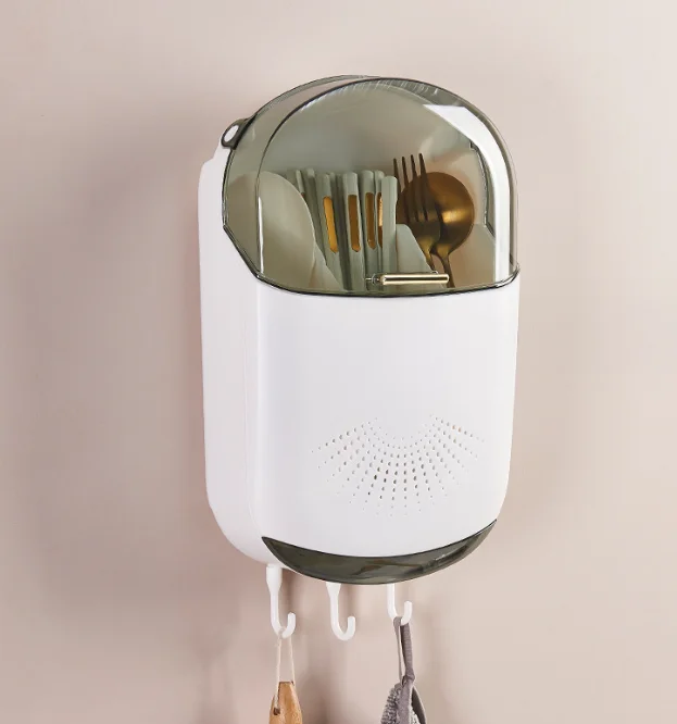 NEW arrive Kitchen Storage Organizer Waterproof Wall Mounted Drain Soup Spoon Chopsticks Cage Plastic Chopsticks Holder