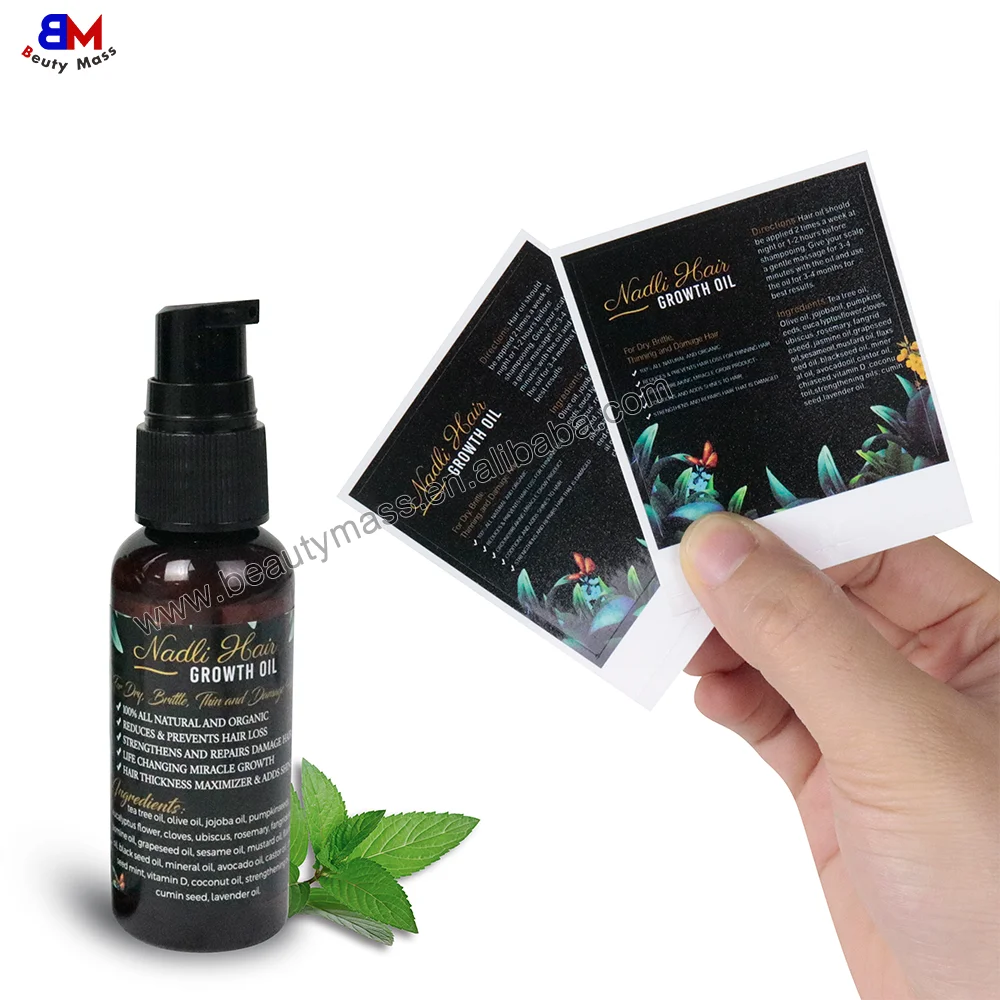 Customized Colorful Printing Rectangle Waterproof Labels Sticker Hair Products Cosmetic Ingredient Sticker Label With Logo