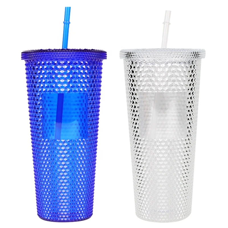 amazon top seller 2022 Matte Rivets Plastic Tumbler with Lid and Straw, 24OZ/710ML, Customizable DIY Cold Cup