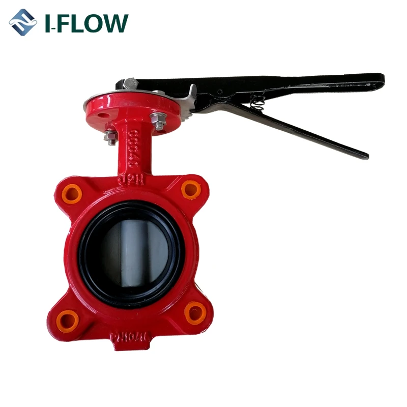 EN593 PN10/PN16/PN25/Class 125 Cast Iron Wafer Type Butterfly Valve With PINS