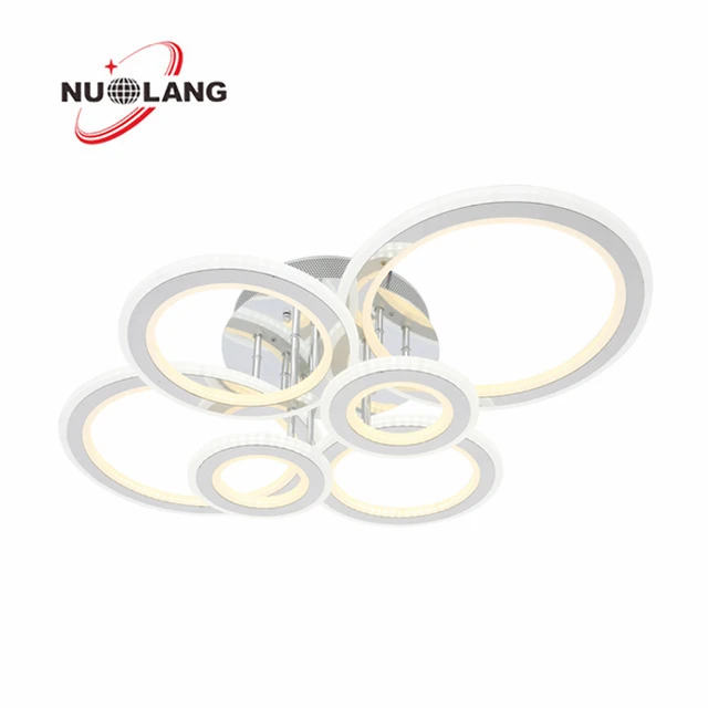 Chrome Color Round Ceiling Lamp Modern With 2.4g Remote Control