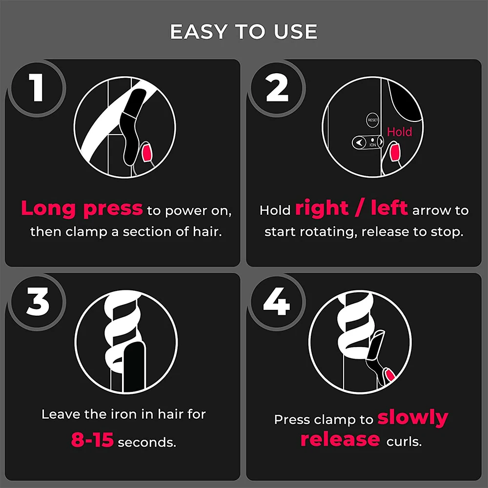 Hot Selling Rotating Big Wave Curling Iron Automatic Hair Curler Iron Newest Automatic Rotating Curling Hair