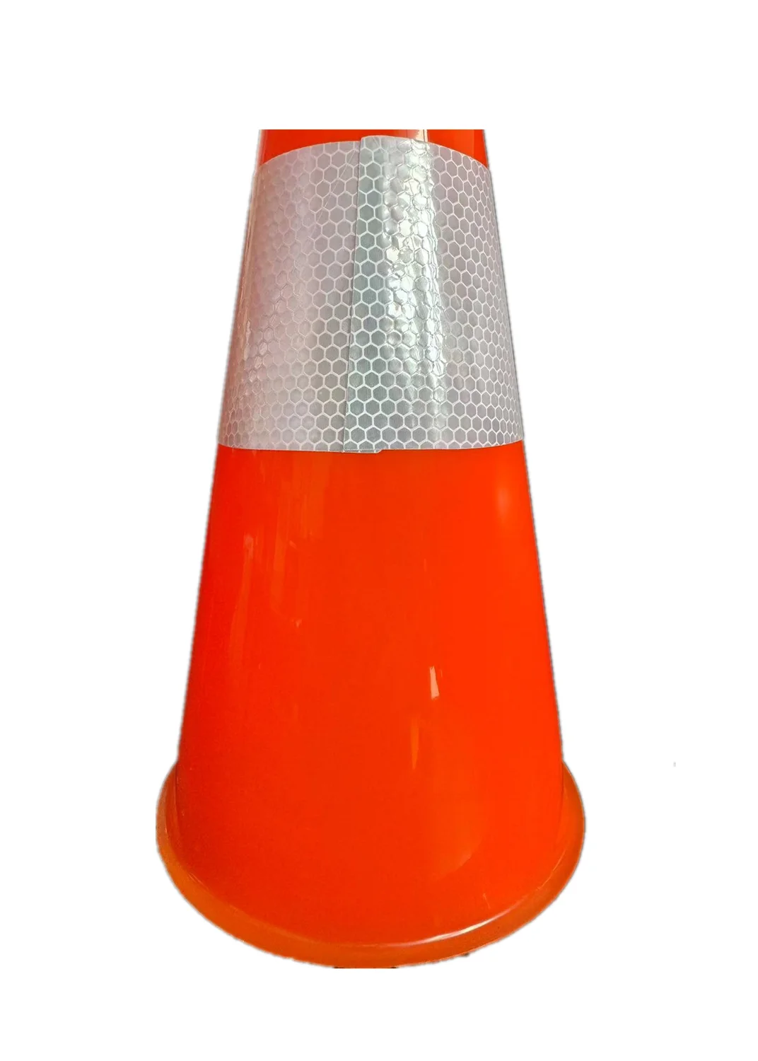 Durable and portable road safety PVC black base 30cm high reflective traffic cone wholesale
