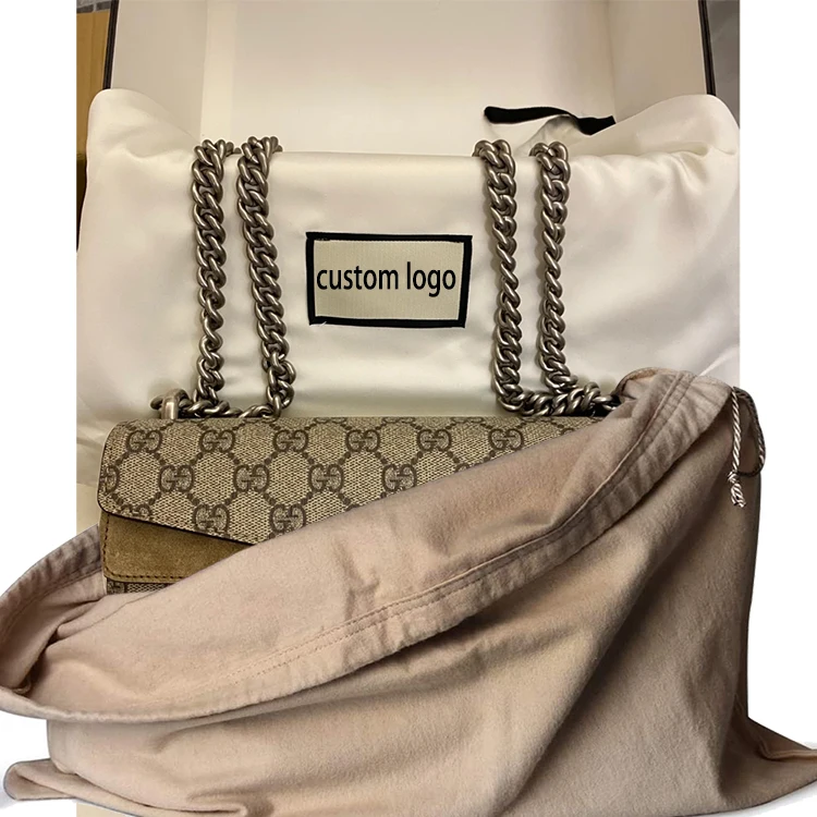 manufacture wholesale big capacity custom printed logo women designer luxury shoes handbag Drawstring cotton dust bag