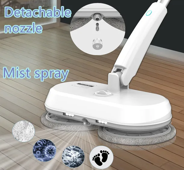 Water Spraying LED Lighting Waxing and Polishing Multi-function Cordless Electric Cleaning Floor Spray Mop With Electrolysis