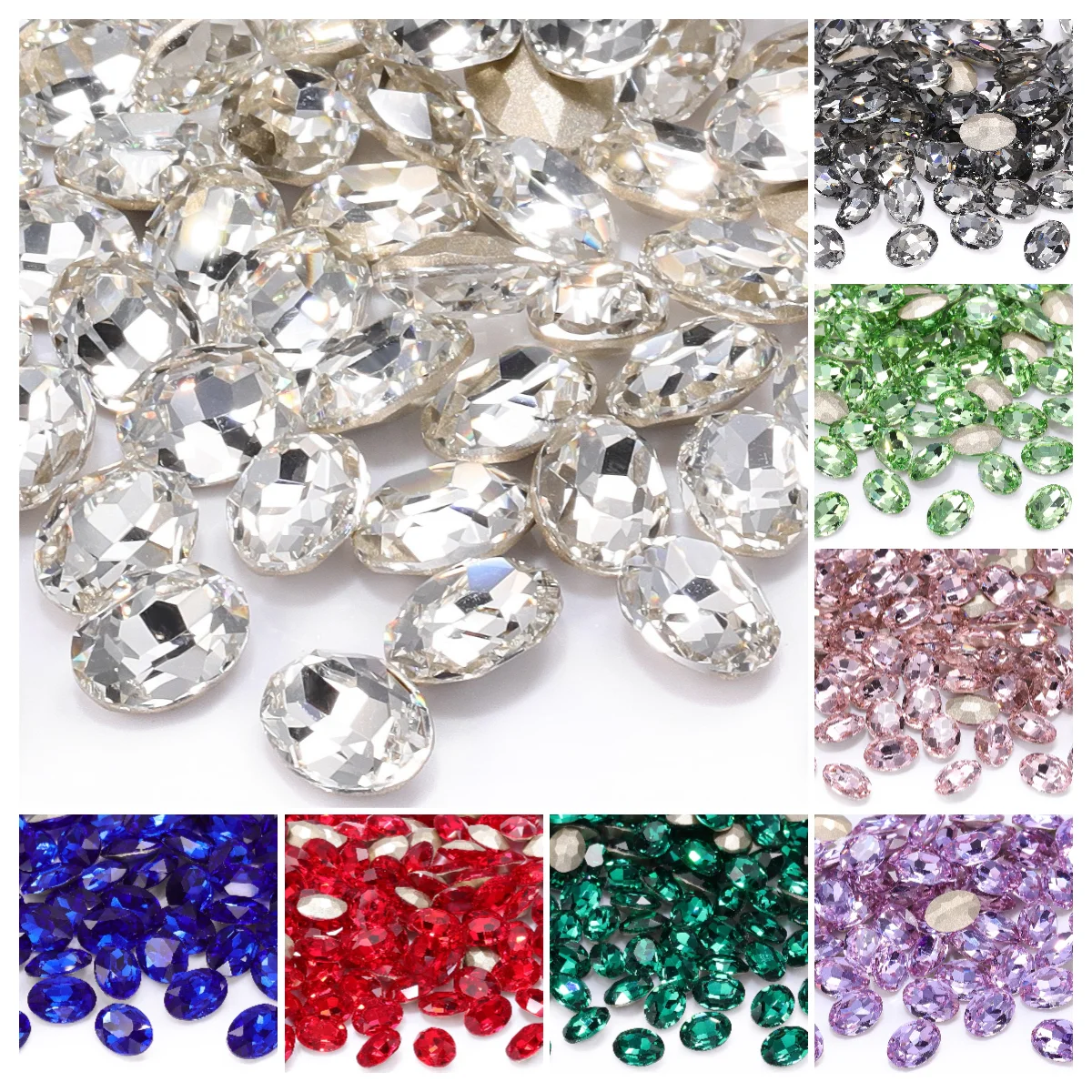 Oval  Point Back 4120 K9 Glass High Quality Rhinestone Bling Bling Bulk Rhinestone Wholesale For Ring Jewelry Accessories