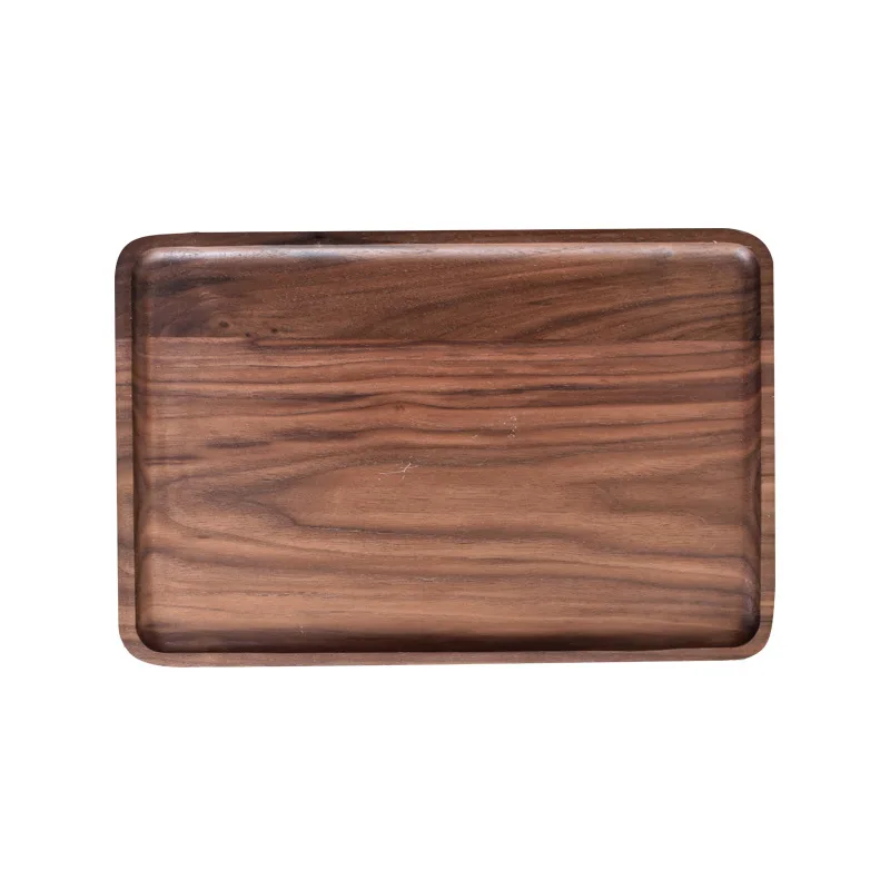 ESTICK wholesales farmhouse food plate snack serving dessert tray wooden food  with wood rolling tray