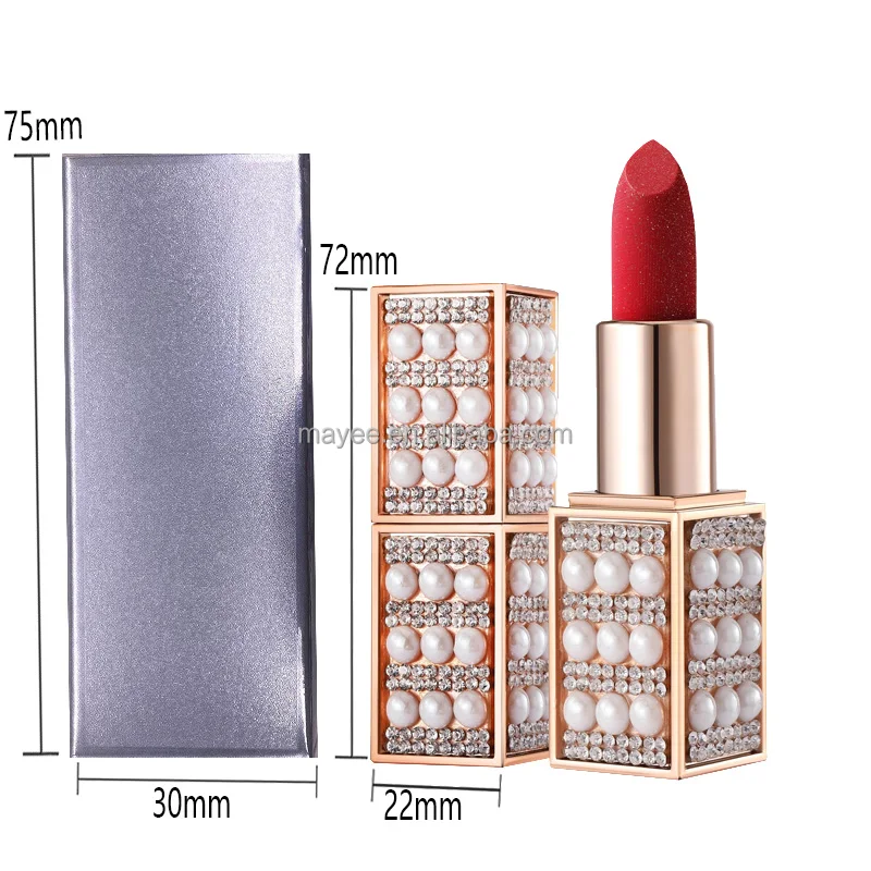 Korean make your own branded lipstick manufacturers natural velvet cream longlasting mate glitter lipstick