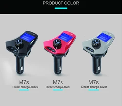 Dropshipping M7S FM Transmitter BT Car Kit Wireless MP3 Player Handsfree with LCD Display USB TF Car Charger